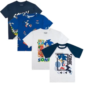 Sonic the Hedgehog Boys Baseball Jersey – Short Sleeve Button Down, Sizes 4-12
