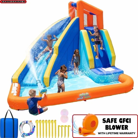 Sportspower Big Wave II Inflatable Water Slide – Lifetime Blower Warranty