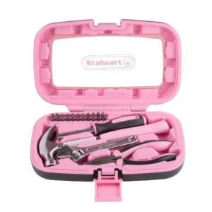 Stalwart 15-Piece Pink Tool Set – Home & Car Essential Kit