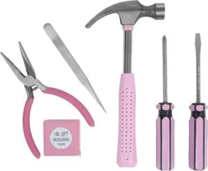 Stalwart 15-Piece Pink Tool Set – Home & Car Essential Kit