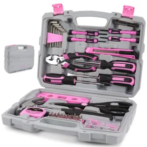 Stalwart 15-Piece Pink Tool Set – Home & Car Essential Kit