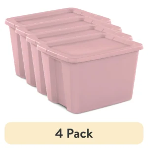 Sterilite 18 Gal Pink Storage Tote with Snap Lid – Durable & Stackable