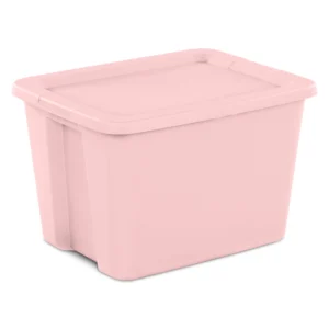 Sterilite 18 Gal Pink Storage Tote with Snap Lid – Durable & Stackable