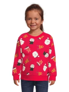 Stitch Toddler Girl s Long Sleeve Graphic Holiday Crewneck Sweatshirt Sizes 12M 5T