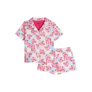 Strawberry Shortcake Toddler Girls Short Sleeve Button Front Top and Sleep Shorts 2 Piece Sizes 2T 5T
