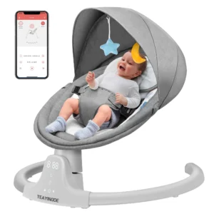 TEAYINGDE Baby Swing with Bluetooth & App Remote – 5 Speeds, 10 Lullabies