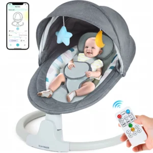 TEAYINGDE Baby Swing with Bluetooth & App Remote – 5 Speeds, 10 Lullabies