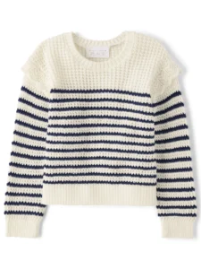 The Children’s Place Toddler Flutter Sleeve Striped Sweater – Only $5.08