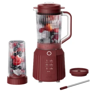 Thyme Table Countertop Blender Duo – Cabernet Red, 2-in-1 Blending
