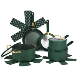 Thyme & Table Granite 12-Piece Cookware Set – Hunter Green