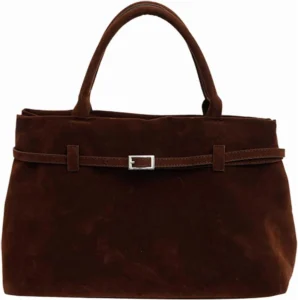 Time and Tru Soft Suede Tote Bag – Classic Chocolate Satchel