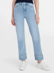 Time and Tru Women’s High Rise Cropped Cuffed Jeans – 26.5″ Inseam