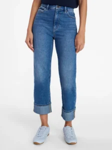 Time and Tru Women’s High Rise Cropped Cuffed Jeans – 26.5″ Inseam