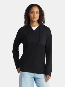 Time And Tru Women’s Mixed Media Sweatshirt – Budget-Friendly Style