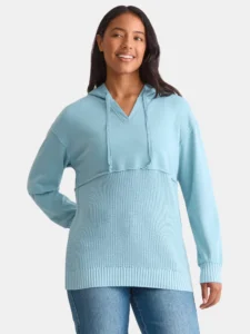 Time And Tru Women’s Mixed Media Sweatshirt – Budget-Friendly Style