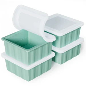 TINANA 2-Cup Silicone Freezer Trays with Lids 4-Pack – Perfect Meal Prep