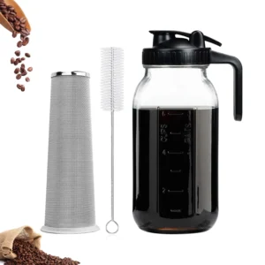 TINANA 64oz Cold Brew Coffee Maker – Mason Jar with Stainless Filter