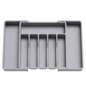 TINANA 8-Compartment Silverware Organizer – Grey, Holds 48 Pieces
