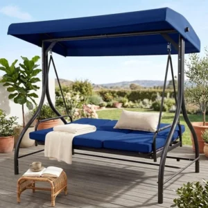 TLSUNNY 3-Seat Swing w/ 45° Tilt Canopy, 750 lbs