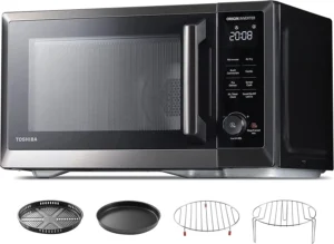 TOSHIBA 7 in 1 Countertop Microwave Oven Air Fryer Combo Inverter Convection Broil Speedy Combi Even Defrost Humidity Sensor Mute Function 27 Auto Me