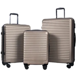 Travelhouse 3 Piece Hardside Luggage Set Hardshell Lightweight Suitcase with TSA Lock Spinner Wheels 20in24in28in Gold