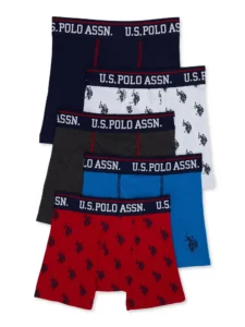 U.S. Polo Assn Boys’ Performance Mesh Boxer Briefs 5-Pack – Tagless