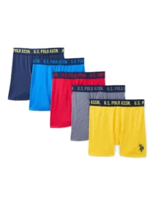 U.S. Polo Assn Boys’ Performance Mesh Boxer Briefs 5-Pack – Tagless