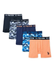U.S. Polo Assn Boys’ Performance Mesh Boxer Briefs 5-Pack – Tagless