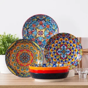 vancasso Ceramic Pasta Bowls 32oz Set of 6, Bohemian
