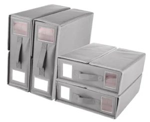 VOZOGO 4-Pack Sheet Organizers for King/Queen – Foldable Linen Closet Storage
