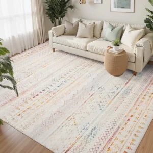VUNATE Rugs for Living Room 5×7 Washable Area Rug Soft Non Slip Bedroom Dining Room Floor Accent Rug Boho Carpet Indoor Rug Brown