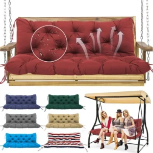 Waterproof 3-Seater Porch Swing Cushions – Thick Bench Pad