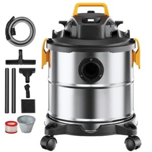 Wet Dry Vacuum Cleaner 5 Gallon 1800W 6 HP Peak Stainless Steel Shop Vacuum Wet and Dry with Filter and Attachments for House Garage Workshop Car