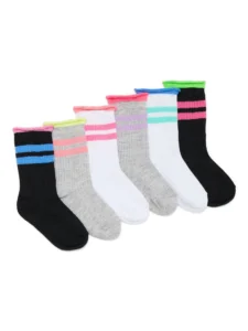 Wonder Nation 6 Pack Demi Crew Socks – Soft School Essentials