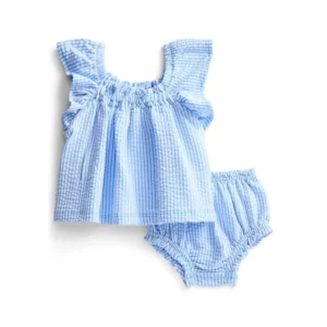 Wonder Nation Baby Girl Seersucker Flutter Sleeve Romper Set – Sizes 0-24M