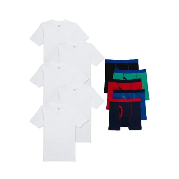 Wonder Nation Boys 10-Pack Underwear/Undershirts – Crews & Boxer Briefs S-XL