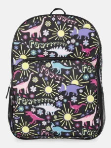 Wonder Nation Boys 17 Backpack – Fossil Garden Print Black