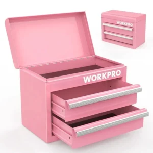 WORKPRO Mini Metal Toolbox with 2 drawer 10 8×5 9×8 2 Pink