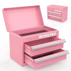 WORKPRO Mini Metal Toolbox with 2 Drawers – Compact Durable Storage