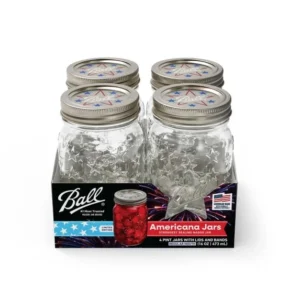 Ball Americana 16oz Pint Jars 4-Pack – Patriotic Canning Set