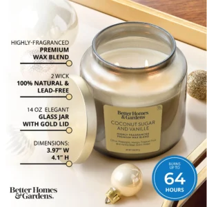 Better Homes Gardens 12oz Jar Candle – Coconut Sugar Vanille