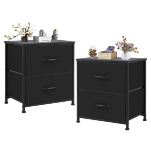 CONCETTA Fabric Dresser Set of 2 – Adjustable Nightstand Feet