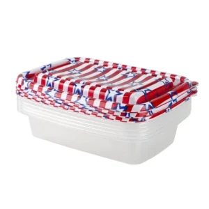 Cook With Color Stackable 12Pc Food Storage – Red Stripes Stars