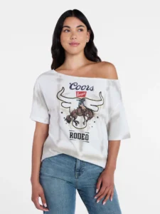 Coors Off the Shoulder Graphic Tee – Women’s Sizes XXS-XXL