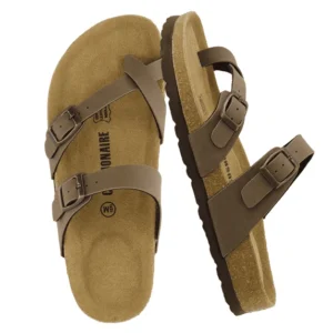 CUSHIONAIRE Women s Luna Cork Footbed Sandal with Comfort