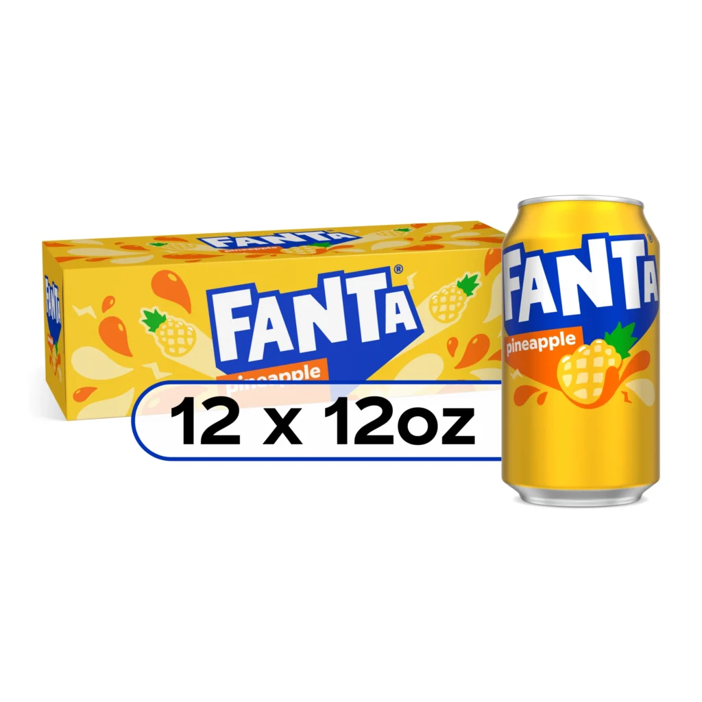 Fanta Pineapple Fruit Soda Pop 12-Pack – Caffeine-Free Tropical — close-up detail of design and finish