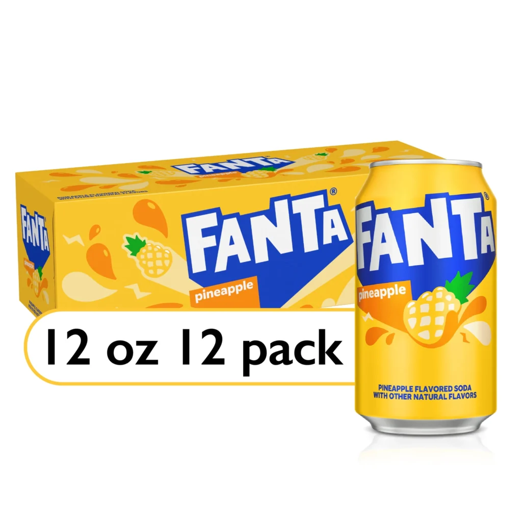 Fanta Pineapple Fruit Soda Pop 12 fl oz 12 Pack Cans