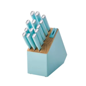 KitchenAid 14-Piece Slim Knife Block Set – White