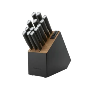 KitchenAid 14-Piece Slim Knife Block Set – White