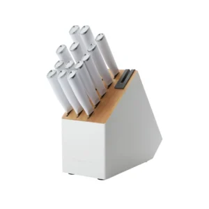 KitchenAid 14-Piece Slim Knife Block Set – White